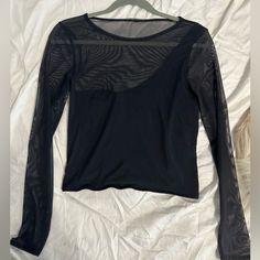 Abercrombie Mesh Top Never Worn Size M Perfect Going Out Top! Black Mesh Top With Mesh Sleeves For Spring, Black Mesh Top With Mesh Sleeves For Fall, Fitted Black Mesh Top For Fall, Casual Fitted Mesh Top With Mesh Sleeves, Black Mesh Top For Spring, Black Stretch Mesh Top For Fall, Black Casual Mesh Top For Night Out, Casual Black Mesh Top For Night Out, Casual Tops With Mesh Sleeves For Night Out