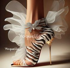 Elegant sandal with black and white giraffe print and stiletto heel Ai Generated by Cammoranesi Cristina Hard Shoes, Bad Shoes, White Stiletto Heels, Designer Jewelery, White Giraffe, Boots Shoe, Footwear Fashion, Glass Slippers