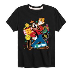 He'll love showing off his favorite characters with this boys' Mickey Mouse & Friends Goofy Icons Graphic Tee. © Disney FEATURES Crewneck Short sleevesFABRIC & CARE Solid colors: cotton; Heather colors: cotton, polyester Machine wash Imported Size: Medium. Color: Black. Gender: male. Age Group: kids. Goofy Icons, Friends Boys, Disney Sticker, Disney Boys, Look Short, Target Clothes, Kids Clothes Boys, Mickey Mouse And Friends, Top Graphic Tees