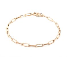 Complete your daily arm candy with the sleek look of this paperclip link bracelet. From Adi Paz® Jewelry. Modern Paperclip Bracelet With Tarnish Resistant Rectangular Links, Chic Yellow Gold Paperclip Bracelet With Rectangular Links, Classic Rose Gold Paperclip Bracelet With Rectangular Links, Modern Rose Gold Paperclip Chain Bracelet, Rose Gold Oval Link Paperclip Bracelet For Everyday, Everyday Rose Gold Paperclip Bracelet With Oval Links, Everyday Rose Gold Oval Link Paperclip Bracelet, Classic Rose Gold Paperclip Chain Bracelet, Classic Rose Gold Bracelet With Paperclip Chain