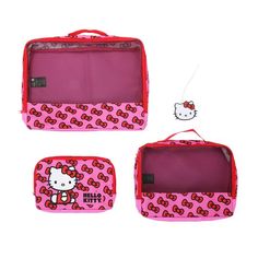 Hello Kitty Packing Cube & Hang Tag Set - Cute And Organized Travel! : Target Organized Travel, Packing Cubes, Hello Kitty Items, Handbag Charms, Travel In Style, Travel Set, Neck Pillow, Luggage Accessories, Classic Games