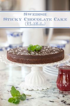 a cake sitting on top of a white plate