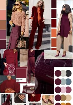 Color Theory Fashion Outfit, Red 2024 Fashion, Colours To Wear With Brown, Fall Winter Palette, Brick Red Color Palette Outfit, Colors To Wear With Burgundy, Colors To Wear In Winter, Autumn Fall 2024 Outfits, Cool Brown Outfit