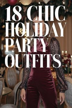 Christmas Dinner Outfits For Women, Women’s Holiday Party Outfit, 2024 Christmas Party Outfit, Country Club Christmas Party Outfit, Jumpsuit Outfit With Jacket, Holiday Party Outfits Women, Holiday Cocktail Party Outfit, Company Holiday Party Outfit, Casual Holiday Party Outfit