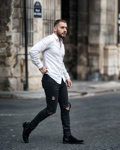 White shirt outfit ideas for men #whiteshirt #mensoutfits