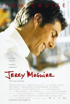 the movie poster for ferry maguire starring in english and french language, with an image of a man looking down