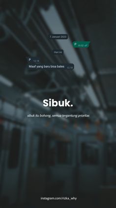 an image of a subway train with the words sibuk on it