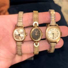 So Cute! Two Are Stretchy And One Has A Clasp. All Need New Batteries And The Batteries Are Cheap Online Small Watches Women, Small Watches, Small Watch, Timex Watches, Watches Women, Pinterest Closet, Christmas Wishlist, Watch Collection, Luxury Watches