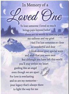 the poem in memory of a loved one