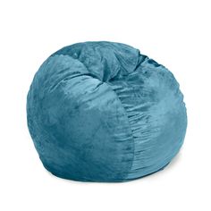 a blue bean bag chair on a white background