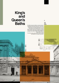 the front cover of king's and queen's baths, with an image of a building