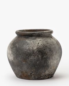 an old vase is shown on a white background