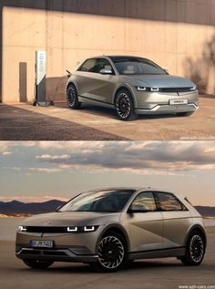 two different views of an electric car