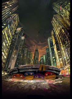 an image of a futuristic city at night