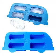 two plastic ice trays with lids and handles