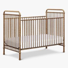 Inspired by vintage American metal cribs, the Abigail 3-in-1 Crib is made of premium steel and is GREENGUARD Gold Certified. Designed to easily convert to a toddler bed and daybed, you can keep this classic look for years to come. With four mattress positions that easily lower as your baby grows and develops, you can find the height that's best for them as they begin to sit, pull up and stand. HOW IT IS CONSTRUCTED This crib is made from premium steel with a durable powder coated finish. Hand-fi Gold Crib, Iron Crib, Crib Safety, Metal Crib, Clothes Guide, Million Dollar Baby, Classic Nursery, Americana Vintage, Toddler Beds