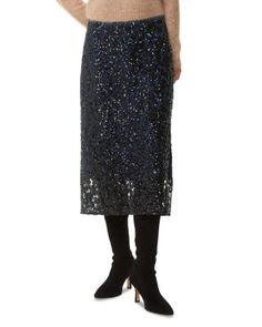 Whistles Floral Sequins Midi Skirt Midi Skirt Floral, Sequin Midi Skirt, Skirt Floral, Chunky Knitwear, Jean Accessories, Skirt Skirt, Black Midi Skirt, Newborn Dresses, Party Tops