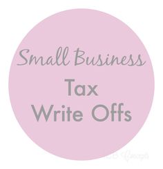 the words small business tax written in grey on a pink circle