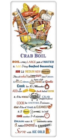 crab boil poster on a white background