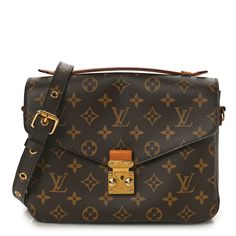 This is an authentic LOUIS VUITTON Monogram Pochette Metis. This chic handbag is finely crafted of classic Louis Vuitton monogram toile canvas. The bag features a vachetta cowhide leather handle, an optional, adjustable monogram coated canvas shoulder strap, and a rear zipper pocket. The crossover flap opens with a polished gold tone S-lock to a partitioned brown microfiber interior. Chic Handbags, Authentic Louis Vuitton, Leather Handle, Cowhide Leather, Crossover, Louis Vuitton Monogram, Zipper Pocket, Shoulder Strap, Louis Vuitton