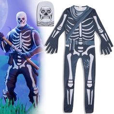 Adult Kids Boys Girls #Fortnite Skull Cosplay Costume Halloween Jumpsuit Outfits Jumpsuit Outfits, Halloween Boys, Jumpsuit Outfit, Role Play, Costume Halloween, Halloween Kids, Halloween Decor, Cosplay Costume