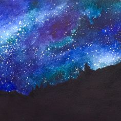 a painting of the night sky with stars