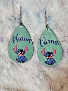 Hawaii Theme, Stitch Earrings, Faux Leather Earrings, Lilo And Stitch, Leather Earrings, Favorite Jewelry, Jewelry Earrings Dangle, Etsy Earrings, Dangle Drop Earrings