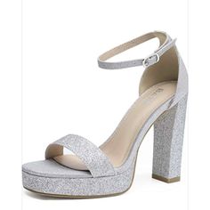 Bayq Women's Platform Chunky Heel Ankle Strap Silver Open Toe Sparkly Party Shoes Size 9 New In Box. Heel Measures Approximately 4.53" Platform Measures Approximately 1" Heels Sparkly Silver, Quince Shoes, Sparkly Silver Heels, Silver Chunky Heels, Silver Open Toe Heels, Coral Heels, Silver Sparkly Heels, Cheetah Print Heels, Sparkly Party