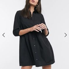 Link: Https://Www.Asos.Com/Us/Asos-Design/Asos-Design-Cotton-Mini-Smock-Shirt-Dress-In-Black/Prd/23110661 Description: For Your Everyday Thing. Spread Collar. Button Placket. Regular Fit. Nwt. Never Been Worn. In Great Condition. ** Will Accept The First Reasonable Offer Smock Shirt, Maxi Dress Prom, Asos Dress, Mini Slip Dress, White Dress Summer, Mini Shirt Dress, Black Shirt Dress, Blazer Fashion, Smock Dress