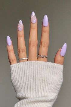 Lilac Nails Design, Simple Spring Nails, April Nails, Lilac Nails, Purple Nail Polish, Purple Nail Designs, Lavender Nails, Purple Nail, روتين العناية بالبشرة