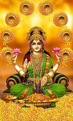 Goddess Good Fortune & Abundance. Luck. Lakshmi Kubera Hd Photos, Mahalakshmi Goddesses Hd Wallpaper, Lakshmi Photos, Maa Laxmi, Lucky Wallpaper, Saraswati Goddess, Lord Photo, Navratri Images