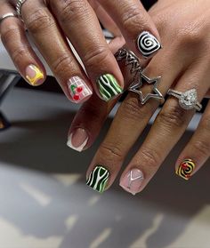 Short Colorful Nails, Nail Art Short, Paris Nails, Color Aesthetic, Colorful Nails, White Acrylic Nails, Baby Nails