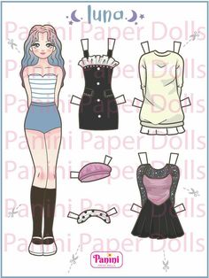 the paper doll is wearing a dress and stockings with her hands on her hipss