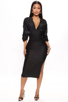 Mandy Ruched Midi Dress - Peach | Fashion Nova, Dresses | Fashion Nova Midi Dress Short Sleeve, Date Night Fashion, Black Attire, Fashion Nova Outfits, Sequin Midi Dress, Wedding Attire Guest, Ruched Midi Dress, Black Short Dress, Dress Short Sleeve