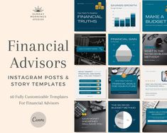 financial advisory instagram posts and story templates