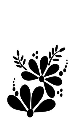 a black and white image of flowers on a white background