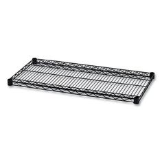 black wire shelf with two shelves on each side and one shelf below the shelf is empty