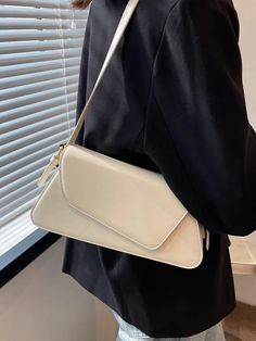 Minimalist Irregular Flap Baguette Bag | SHEIN USA