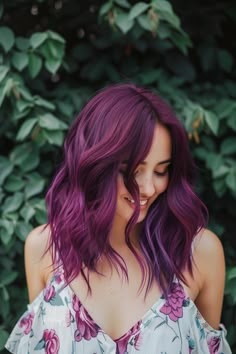 90+ Creative Purple Hair Color Ideas Trendy Hair Dye Ideas, Trendy Hair Dye, Prom Hairstyles Short Hair, Pink And Purple Hair, Purple Hair Color Ideas, Pink Purple Hair, Purple Hair Color, Pink Ombre Hair, Magenta Hair