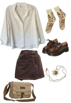 English Countryside Outfit Summer, Biology Aesthetic Outfit, Artsy Outfits Aesthetic, Archaeology Aesthetic Outfit, Casual Earthy Outfits, 90s Summer Outfits Aesthetic, Dark Academia Aesthetic Outfit Summer, Academia Summer Outfit, 90s Summer Outfits