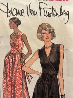 an image of a woman in a dress on the cover of a sewing pattern