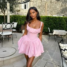 Elasticity: Slight Strech Fit Type: slim fit Closure Type: zipper Pink Dress Outfit, Long Pink Dress, Pink Babydoll Dress, Fold Towels, Dress With Hat, Week Outfits, Rush Week, Long Sleeve Activewear, Bodysuit And Skirt