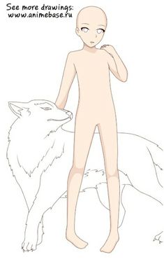 a drawing of a man standing next to a wolf with the caption see more drawings