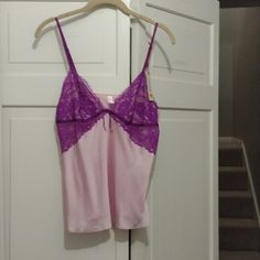 Nwt, Made By Scarlett Blue. Size Small Purple Cami Sleepwear For Summer, Pink Fitted Camisole For Night, Fitted Purple Coquette Sleepwear, Fitted Purple Sleep Top, Pink Lace Trim Camisole For Night, Purple Sleeveless Sleep Camisole, Purple Sleeveless Camisole For Sleep, Pink Sleeveless Camisole For Night, Purple Camisole Top With Built-in Bra