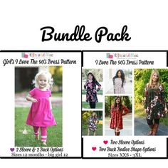 Women & Girl's 90's Dress Pattern Bundle Pack  by Ellie and Mac | PDF Sewing Patterns for Mommy and Me