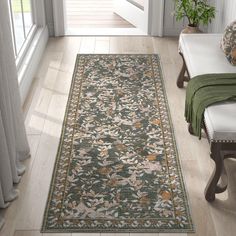 Buy Rugking Runner Rugs For Kitchen 2X6 Retro Oriental Rug Floral Print Mat Thin Traditional Carpet For Bedroom Bathroom Livingroom Orange/Green at Walmart.com Boho Runner Rug, Kitchen Carpet Runner, Bathroom Runner Rug, Traditional Carpet, Rugs For Kitchen, Carpet For Bedroom, Kitchen Rugs Washable, Vintage Floor, Vintage Living Room