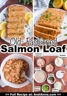 an image of salmon loaf recipe with instructions on how to make it in the slow cooker