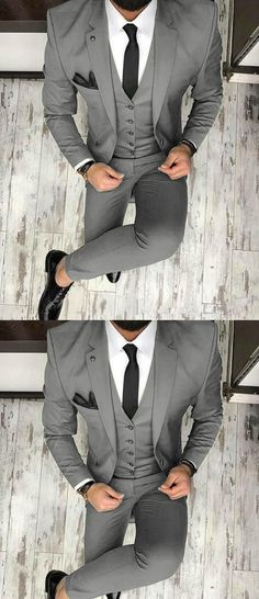 gray suit men Prom Suit Outfits, Outfits For Graduation, Wedding Suits Men Grey, Wedding Guest Men, Prom Tux, Terno Slim Fit, Grey Suit Wedding, Prom Suit