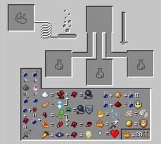 an image of a computer screen with many different items in the game, including buttons and symbols