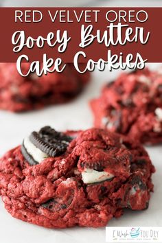 red velvet oreo gooey butter cake cookies